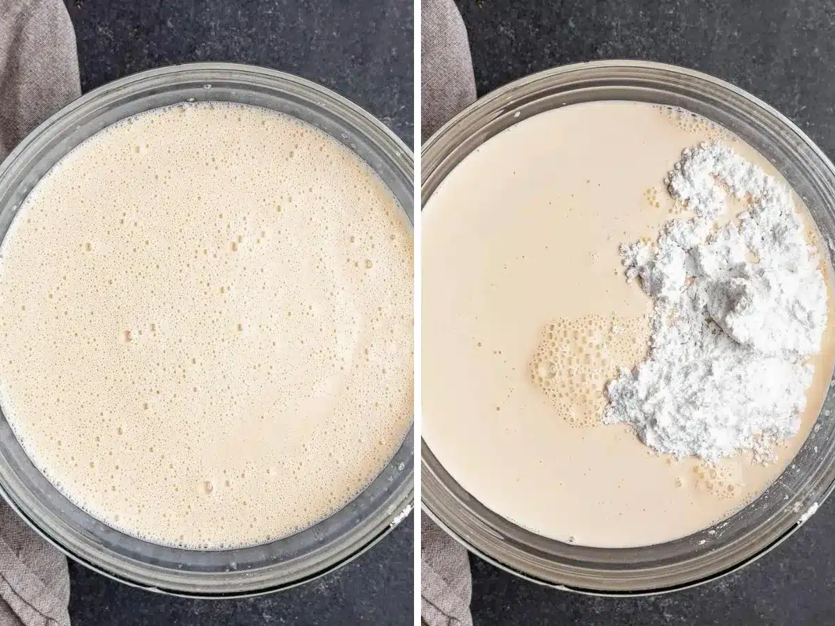 collage of making creamer base 