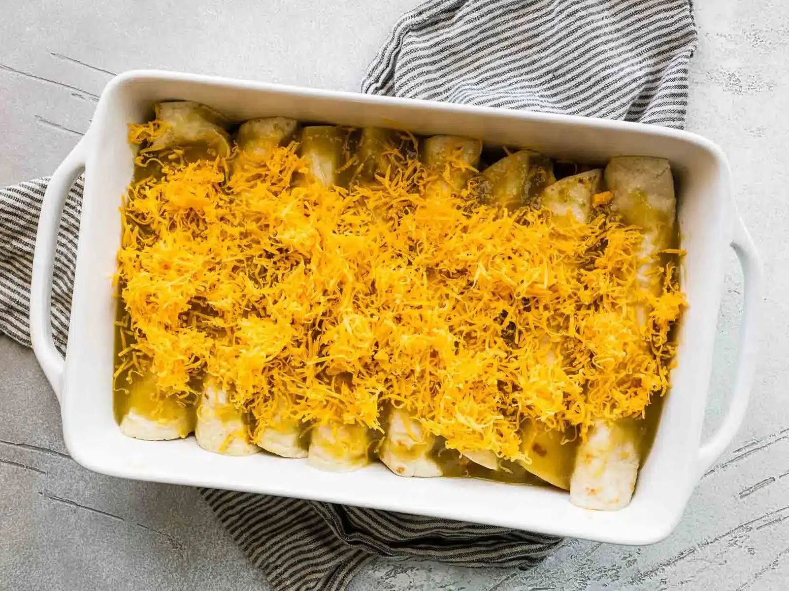 enchiladas with shrimp in pan with