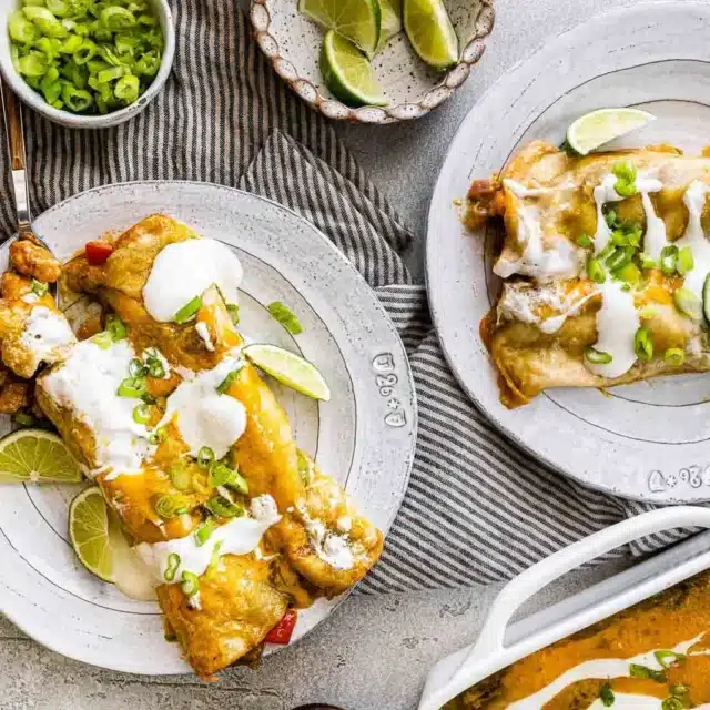enchiladas with shrimp plated and ready to serve