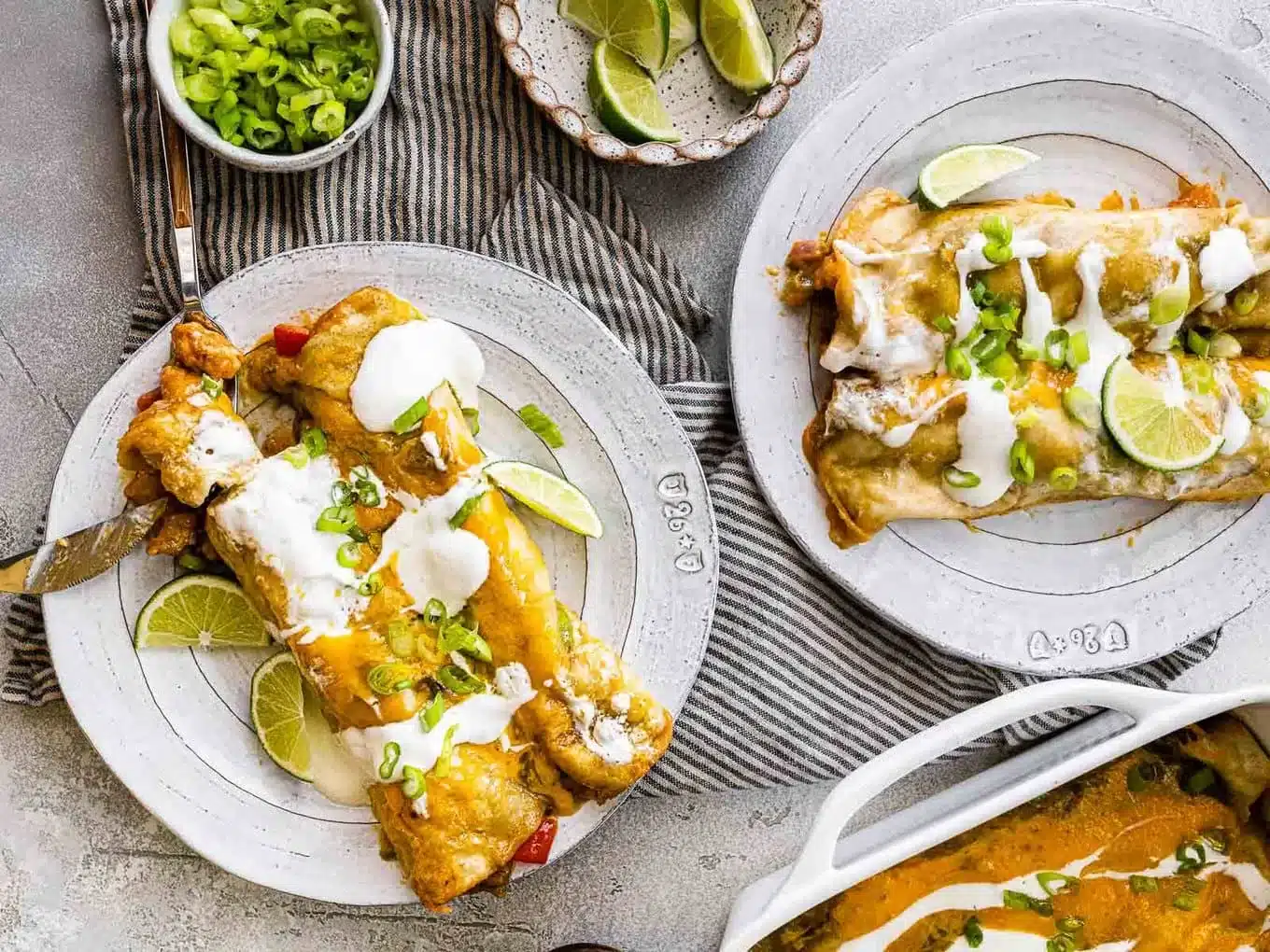 enchiladas with shrimp plated and ready to serve
