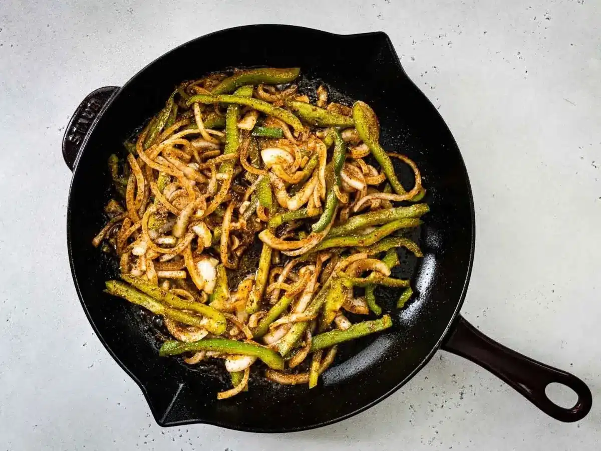 Veggies cooked in pan 