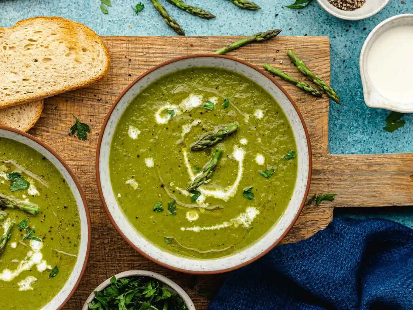 top down view of veggie soup