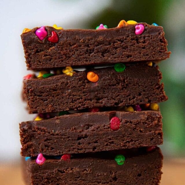 A stack of brownies