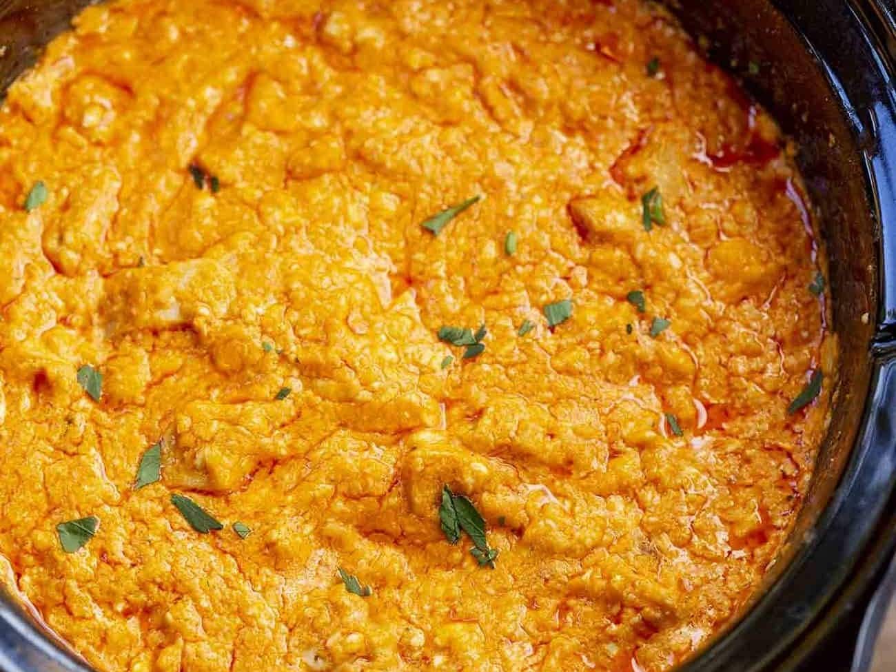 Close up of dip in crockpot