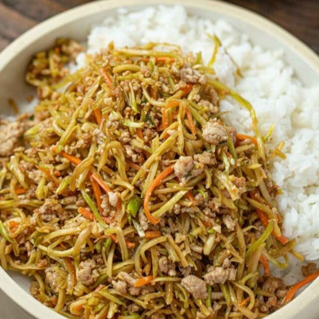 Egg roll bowl with rice
