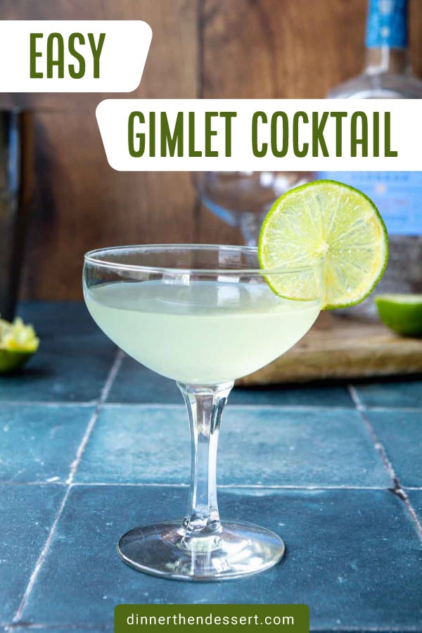 Gimlet in coupe glass with lime wheel on rim