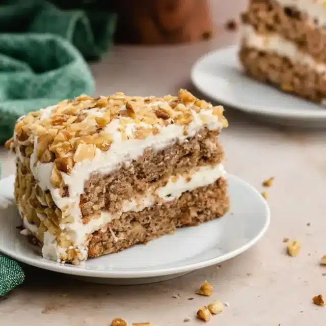 Slices of cake on plates