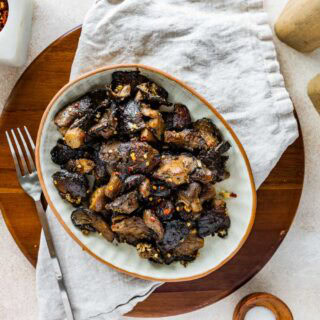Cooked Oyster Mushrooms on a plate