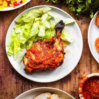 Plated Chicken with salad