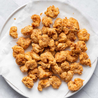 Fried shrimp on plate