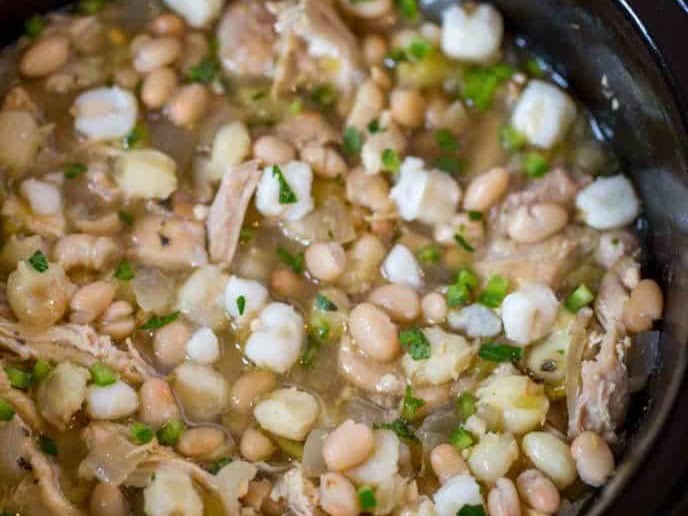 White chili in slow cooker