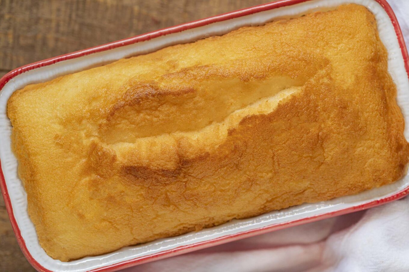 Angel food Loaf Cake in loaf pan