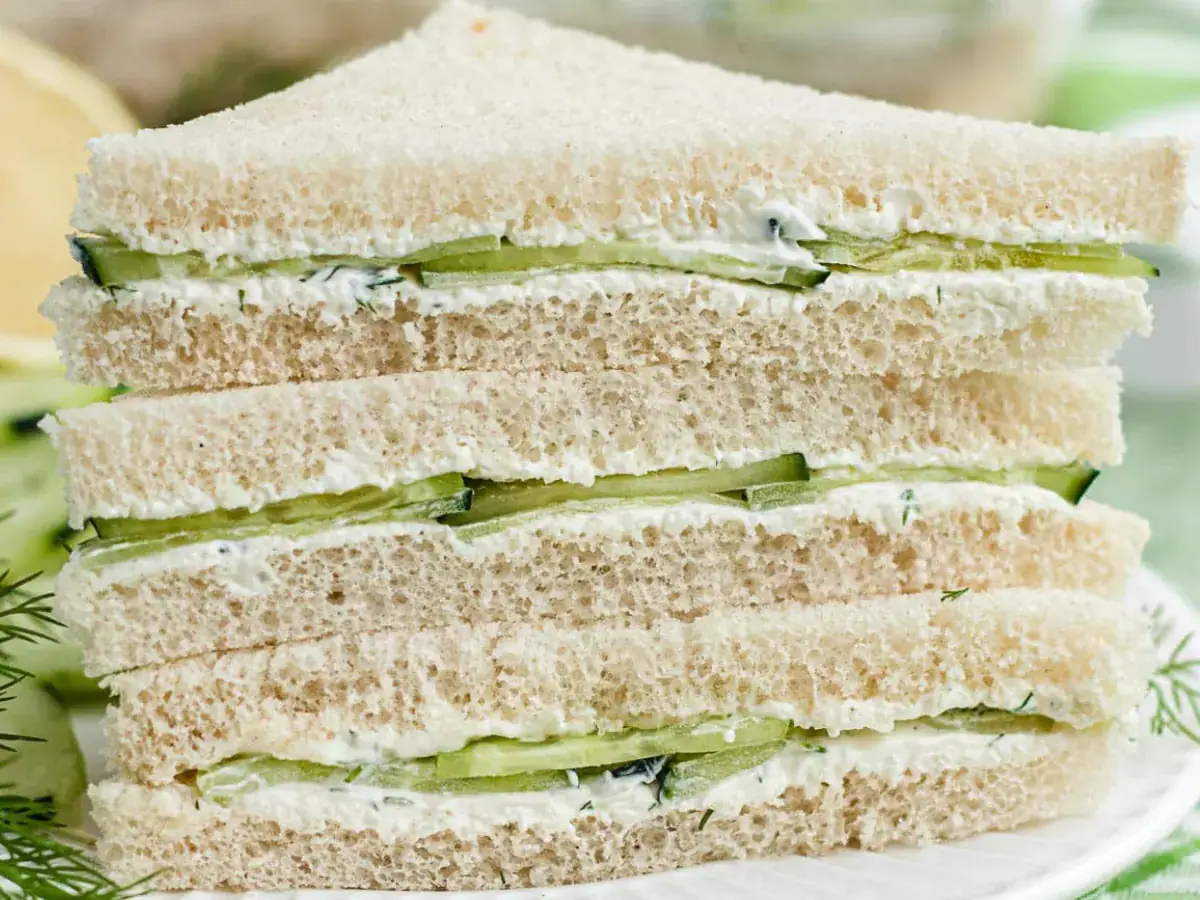 close up of sandwich stacked