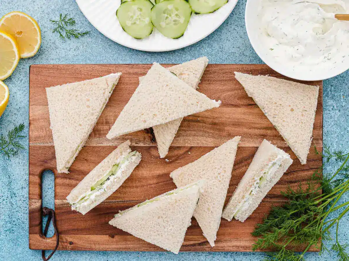 Sandwich cut into triangles