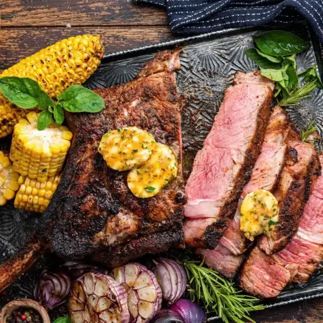 Grilled beef with veggies