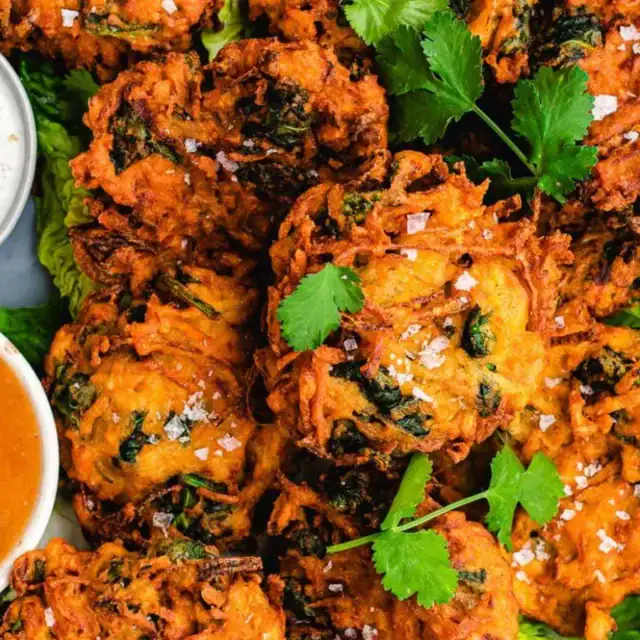 Fritters served with dipping sauce