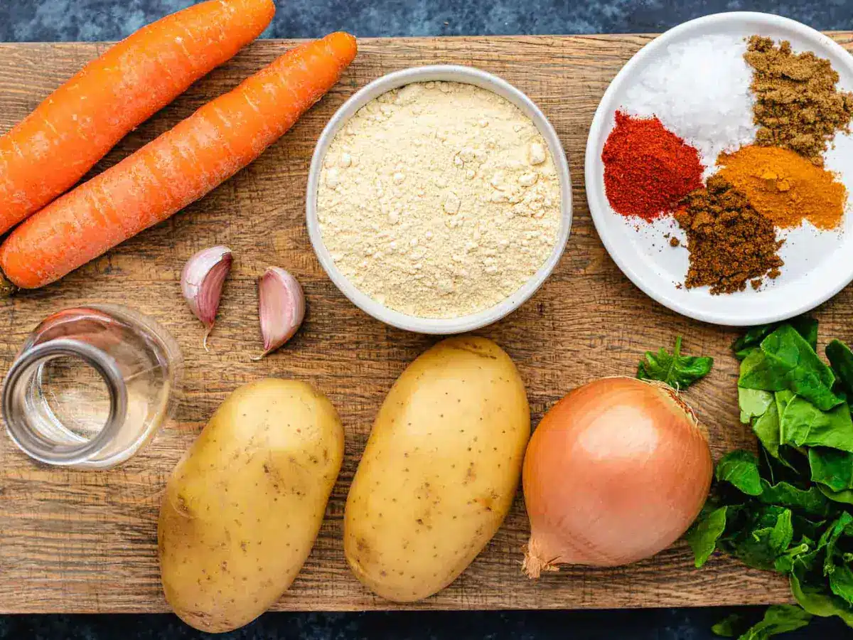 Ingredients for fritters laid out