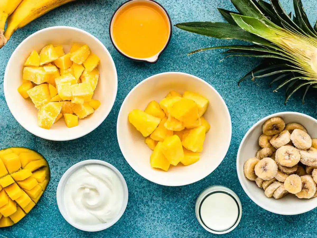 Ingredients in bowls ready to mix 