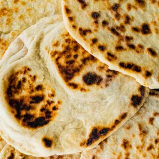 Close up of finished flatbread