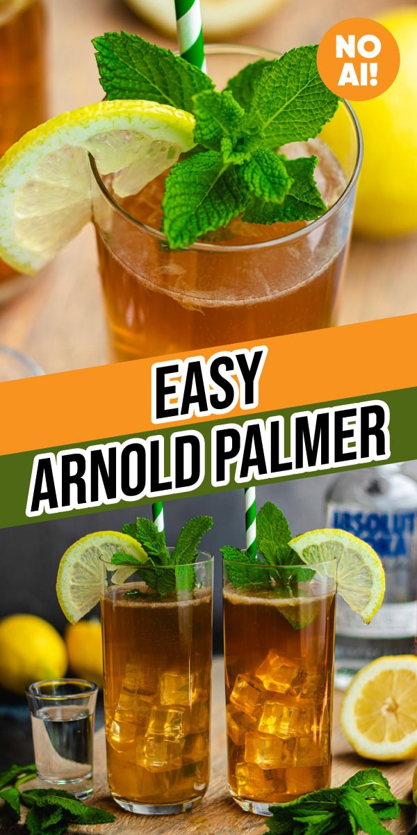 Iced tea lemonade drink with garnishes