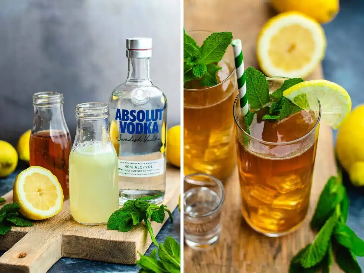ingredients and finished drink collage 
