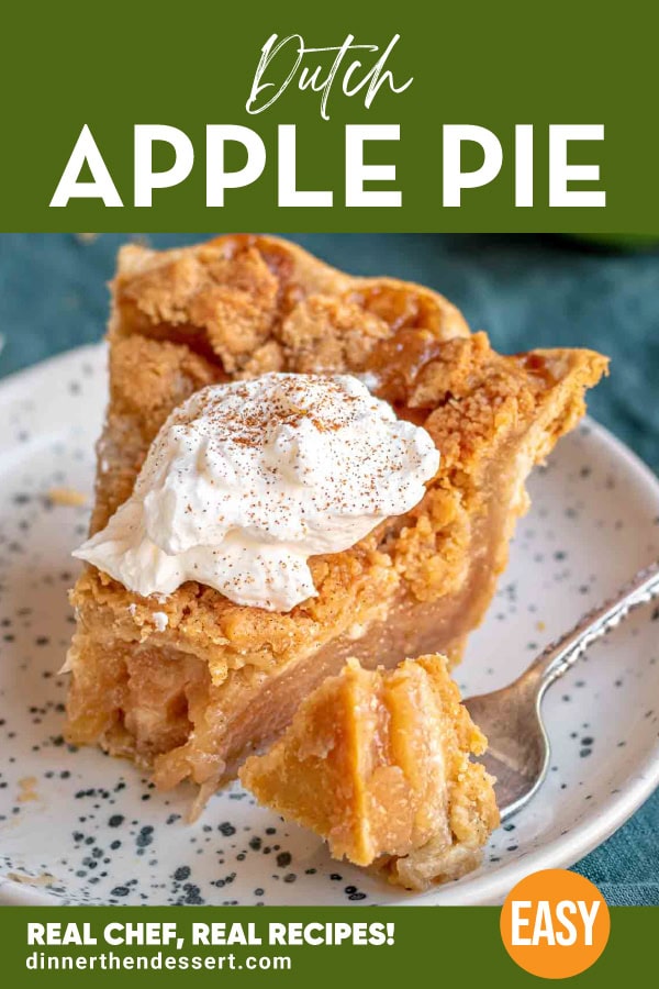 Serving of apple pie with a fork taking a bite