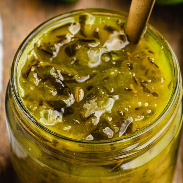 Homemade relish in a jar