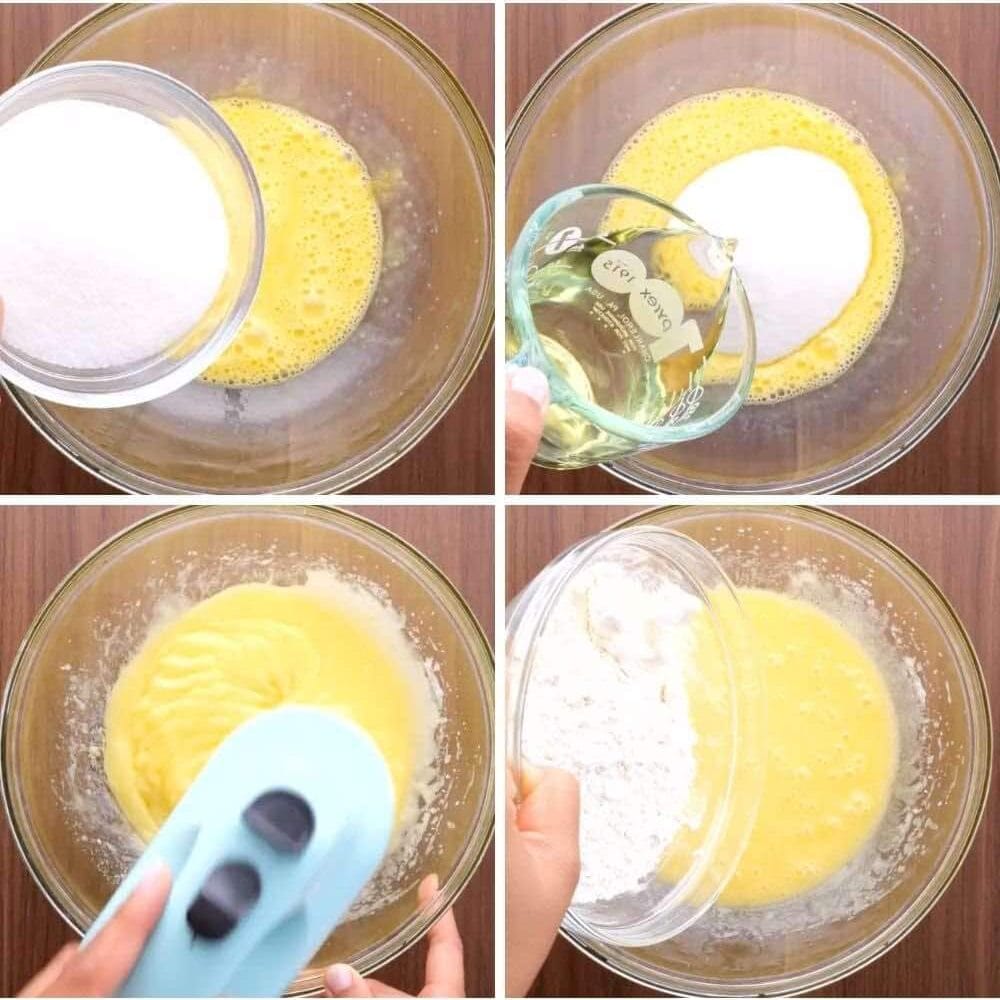 collage of batter preparation