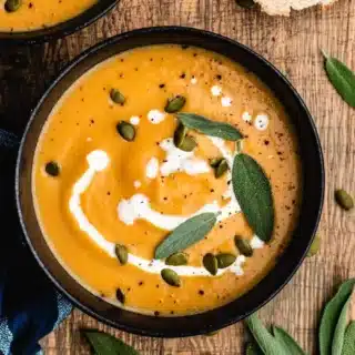 bowl of orange squash soup
