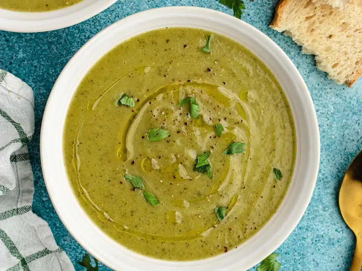 top down view of soup