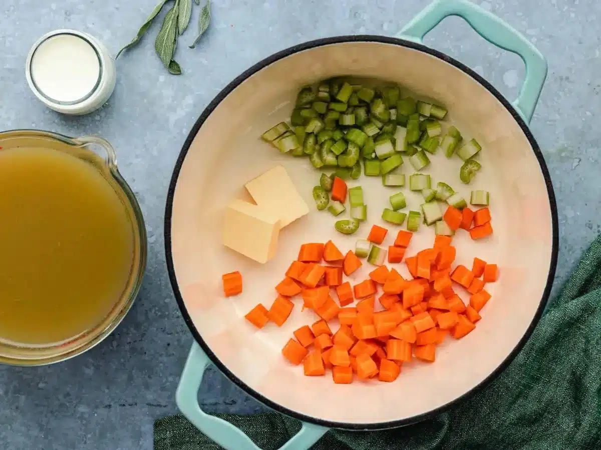 ingredients to begin soup 