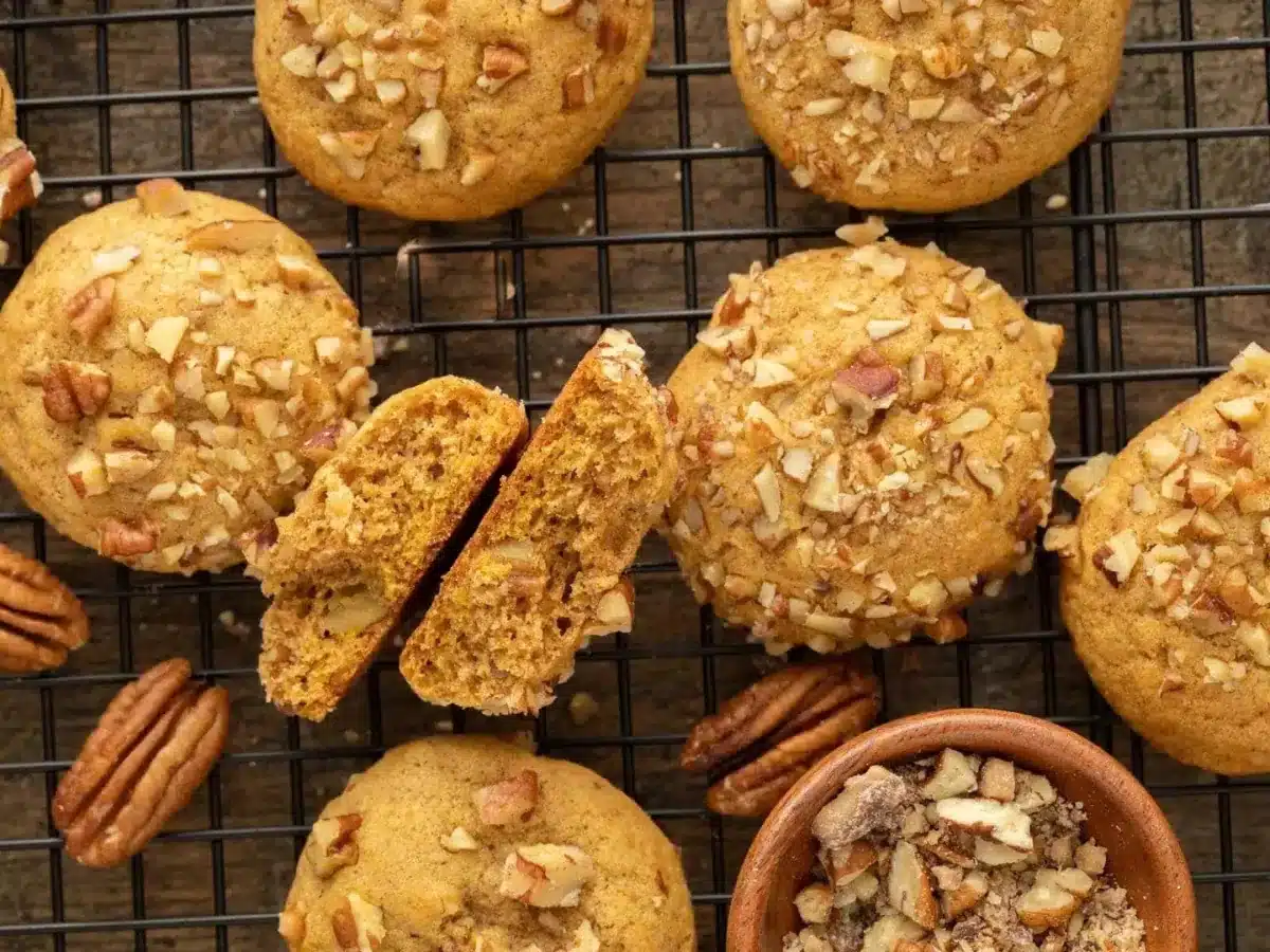 finished cookies on a wire rack 