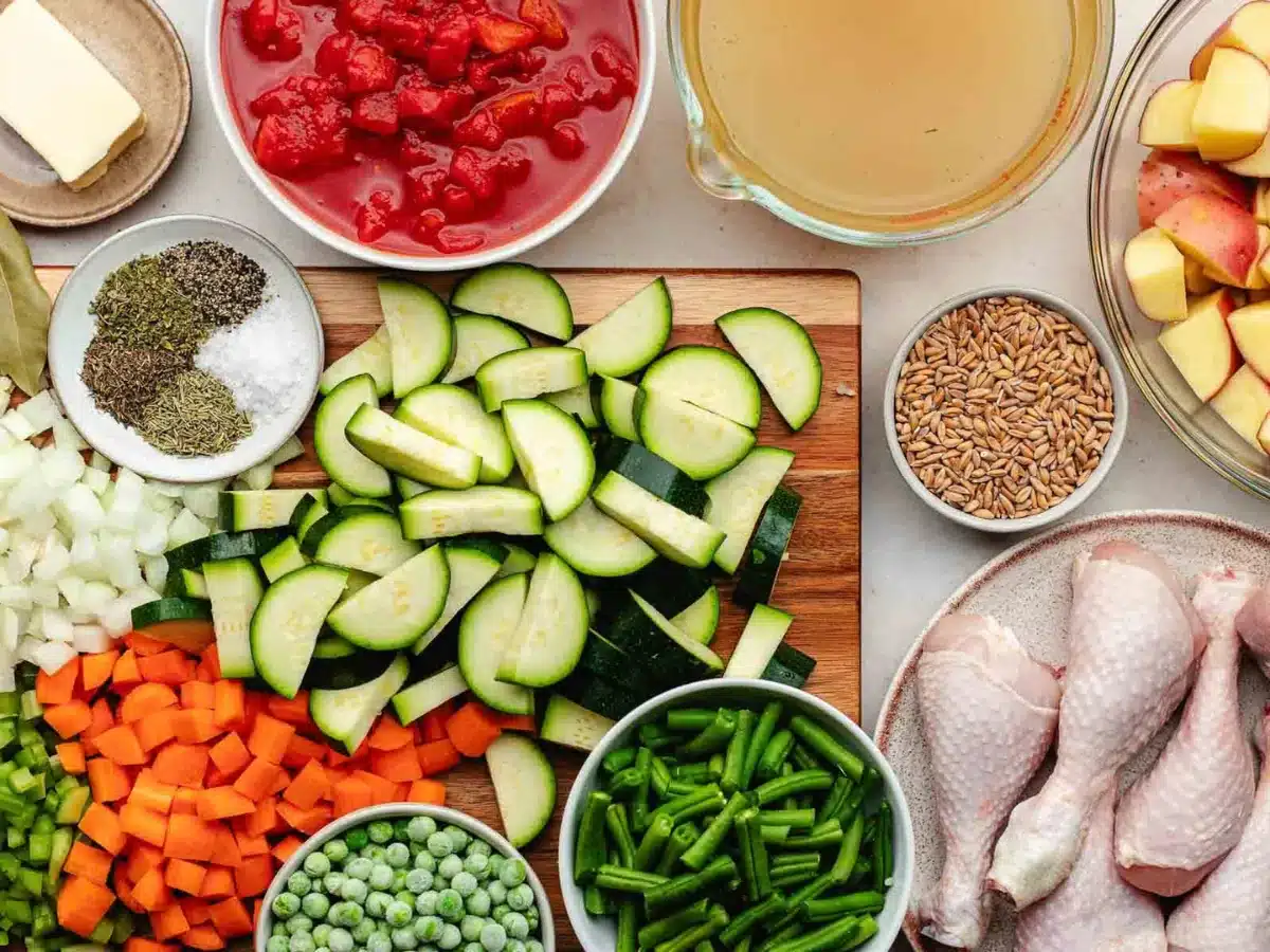 ingredients to make soup 