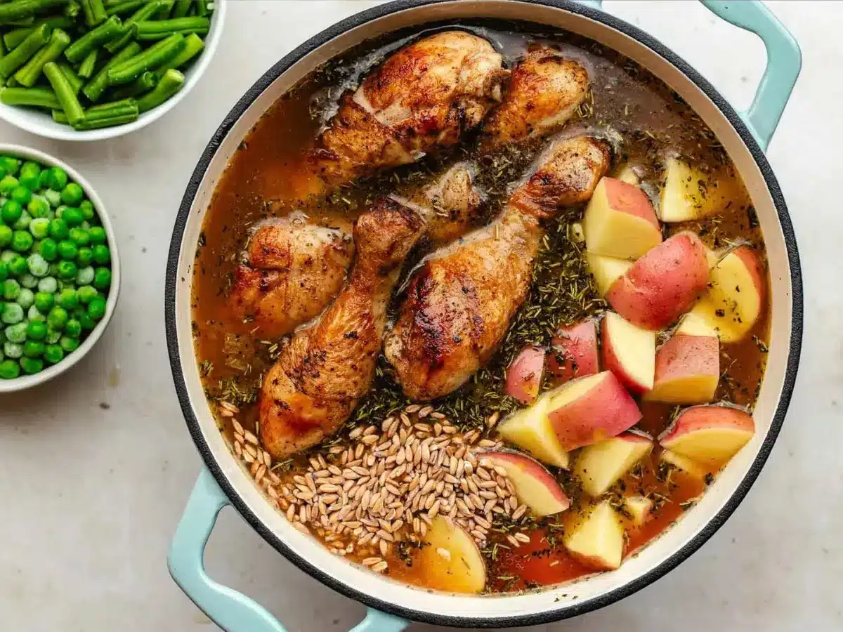 soup cooking in dutch oven 