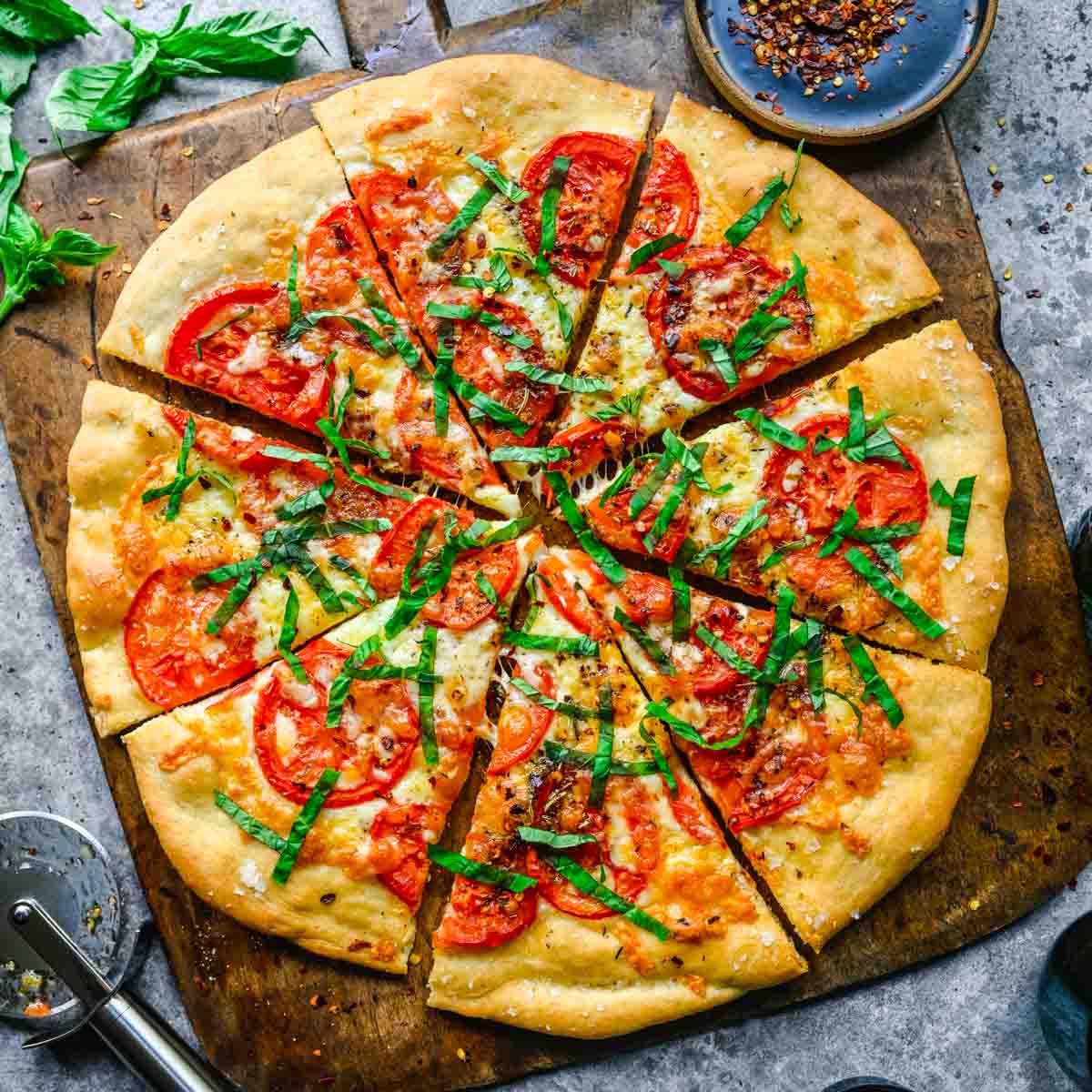 Homemade Tomato Pizza Recipe - Dinner, then Dessert