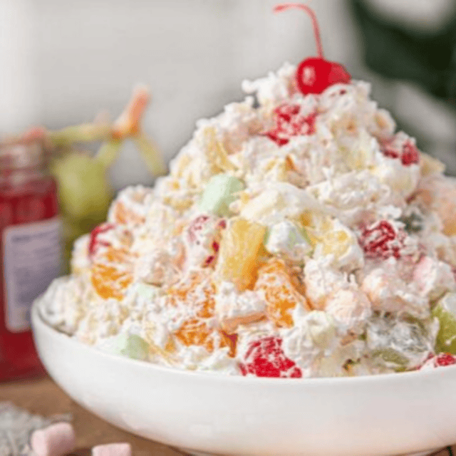 salad in white bowl ready to serve