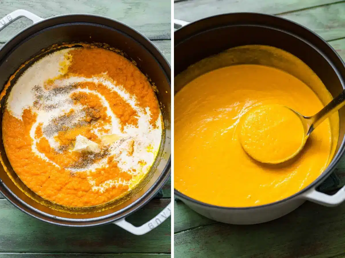 finishing steps to making soup collage 