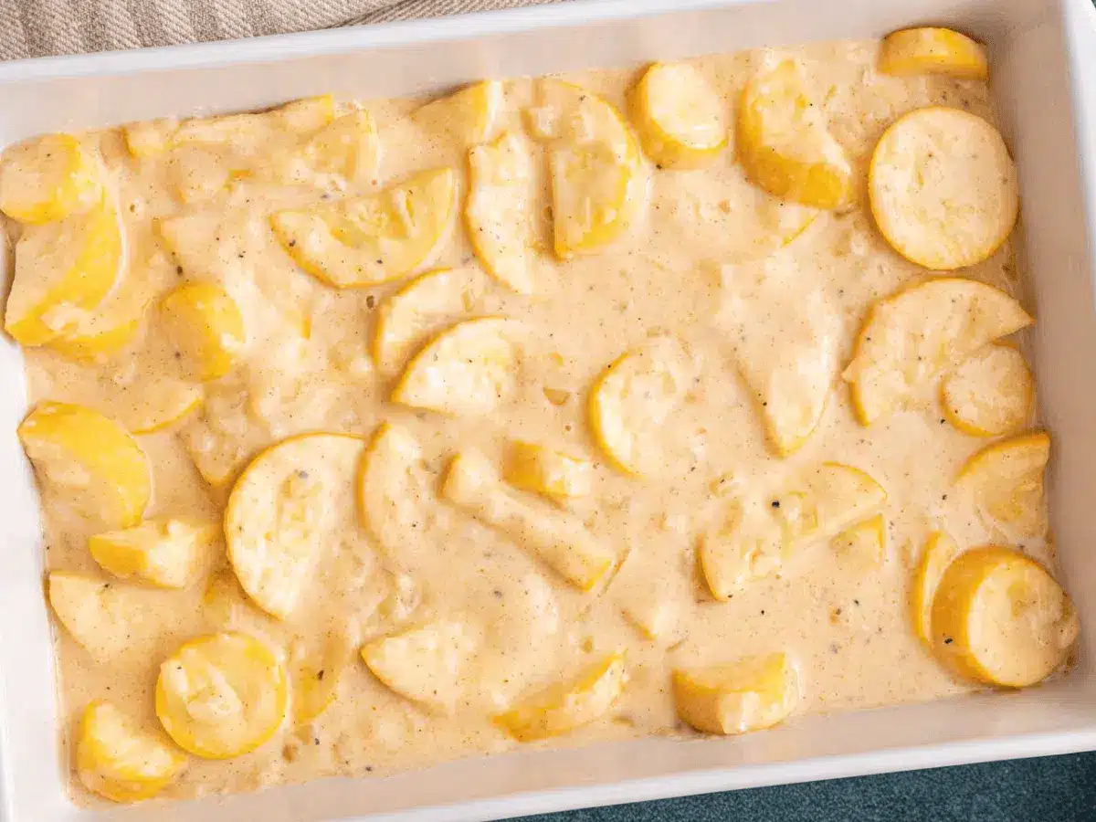 casserole before baking 