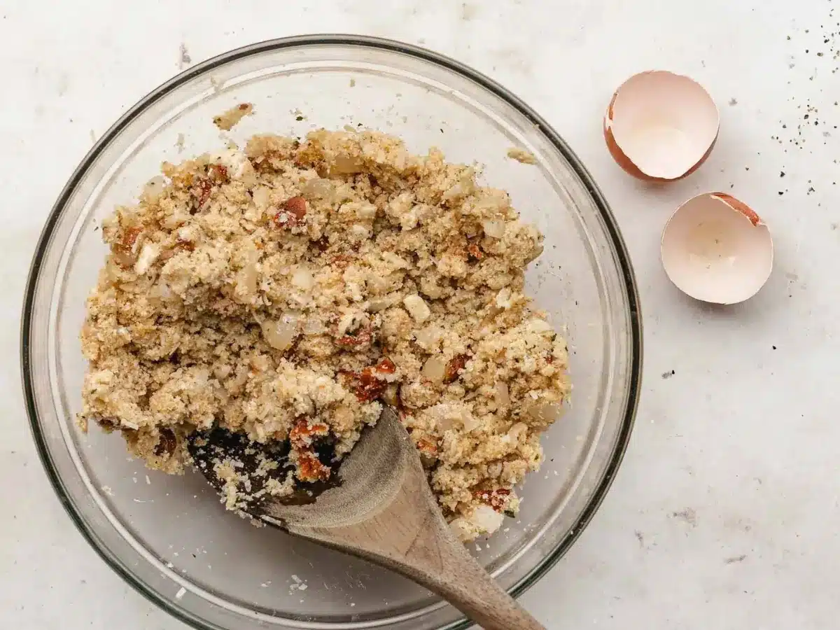 mixing ingredients in a bowl 