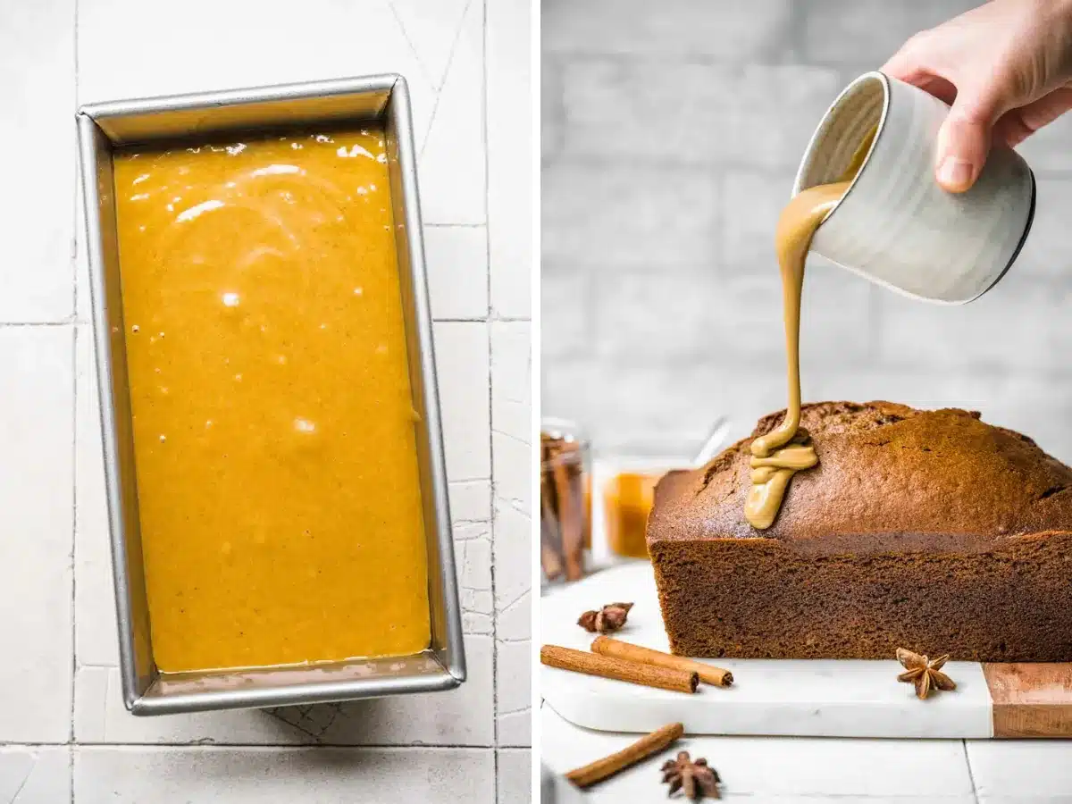 bread before baking and after collage 
