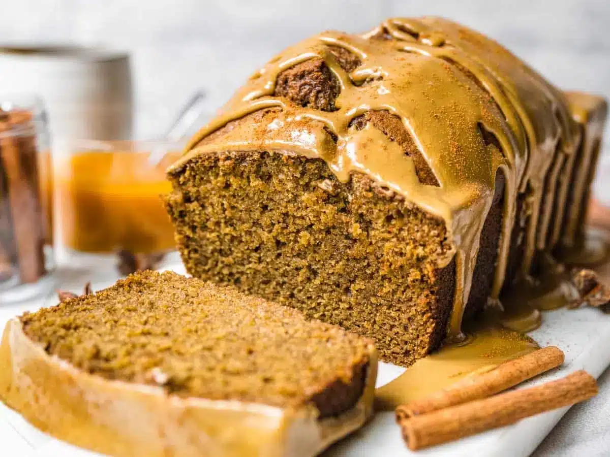 finished bread with a slice taken 