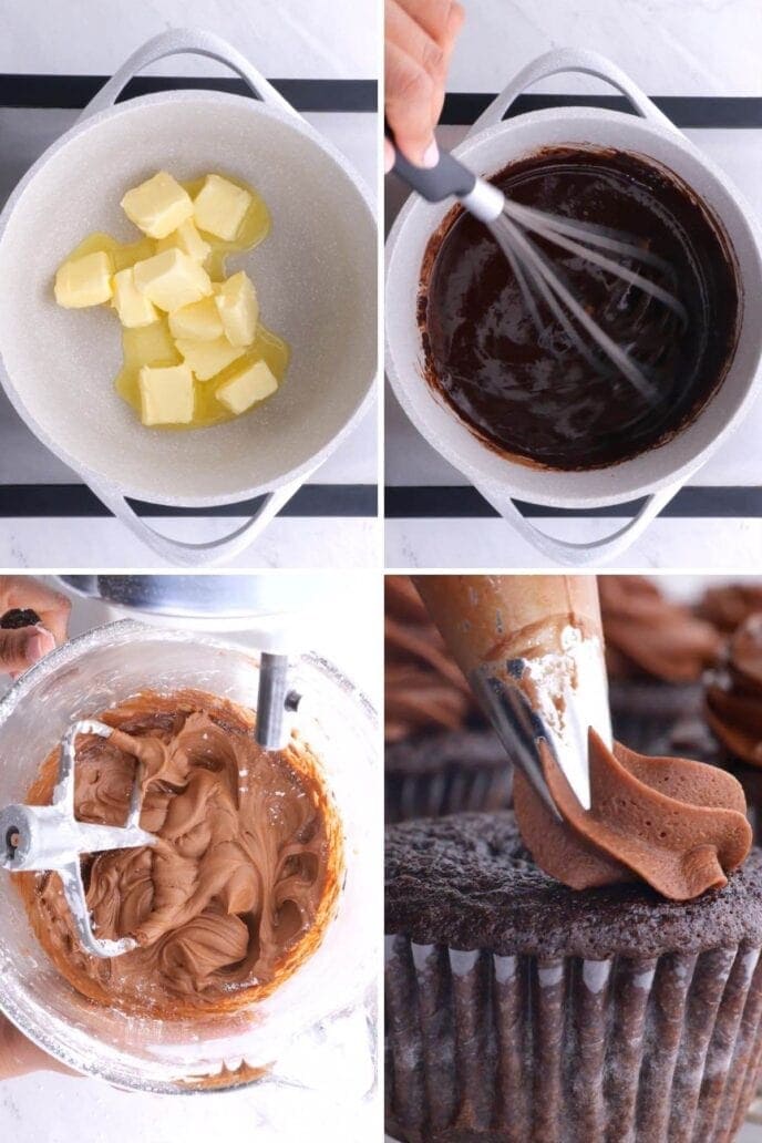 Mixing ingredients for cupcakes