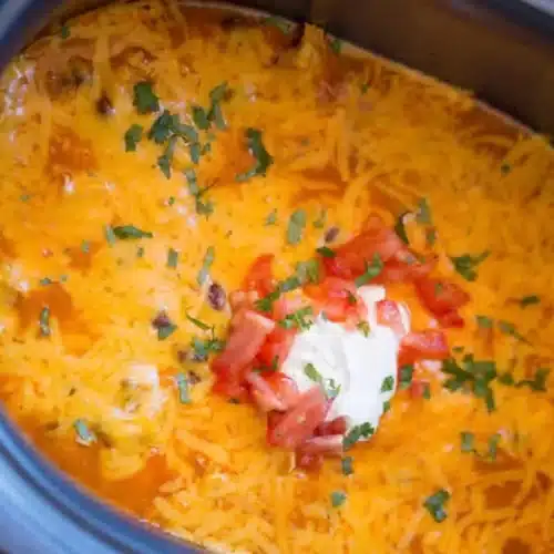 top down view of dip