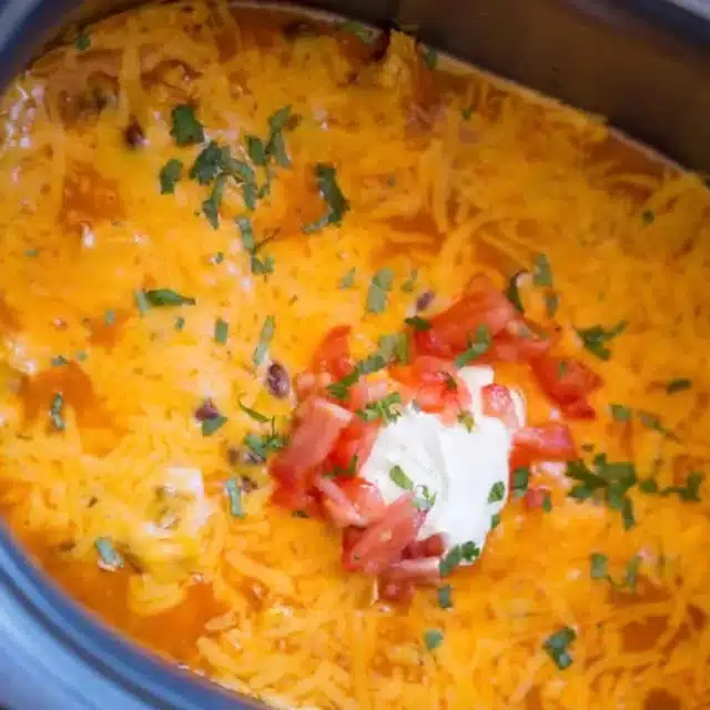 top down view of dip