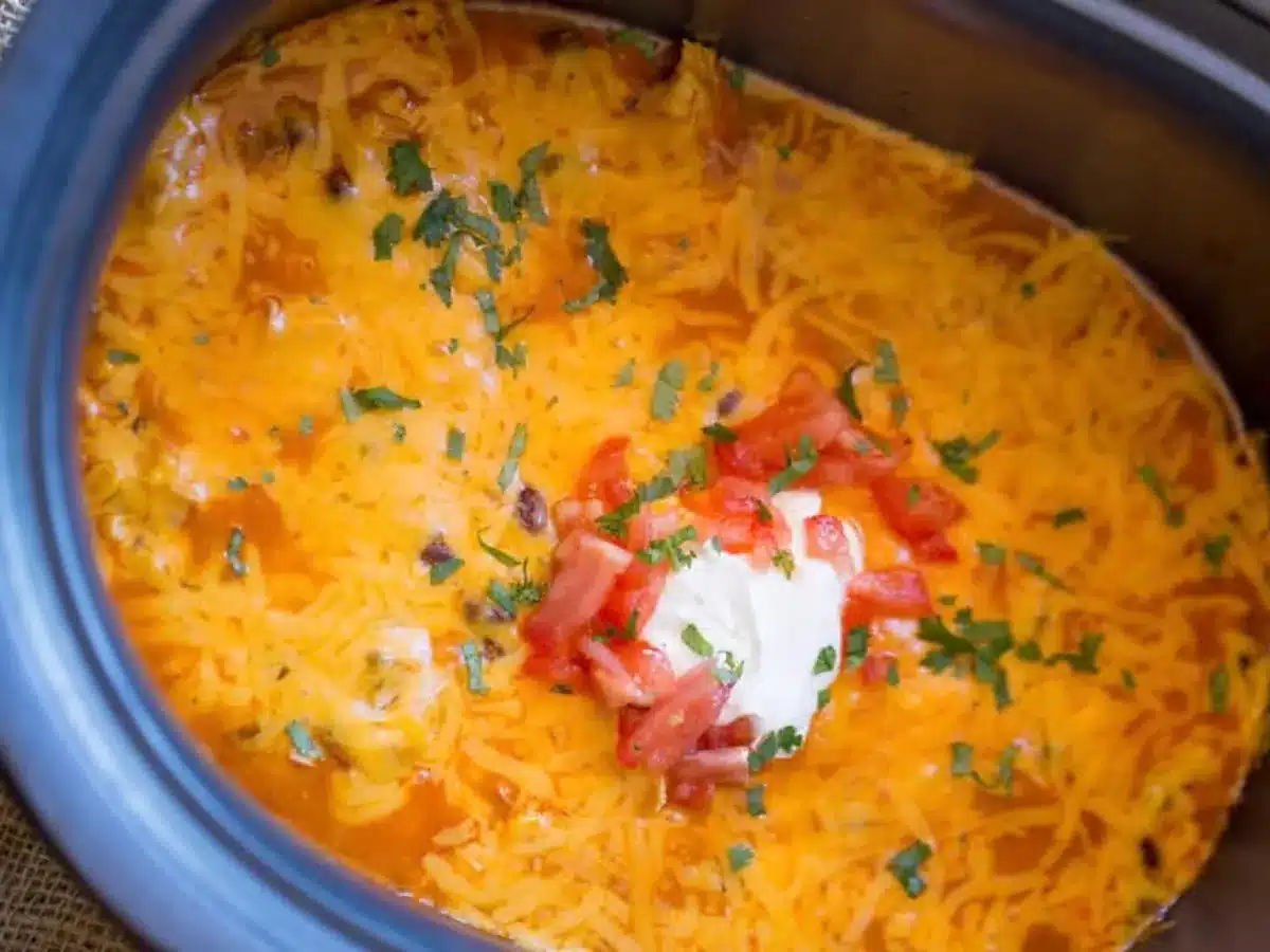top down view of dip 