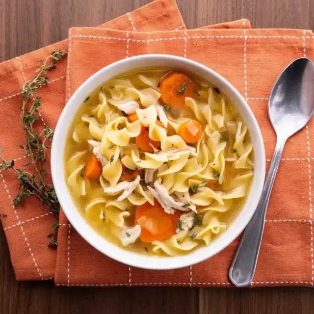 Served cooked ingredients on a table with a spoon