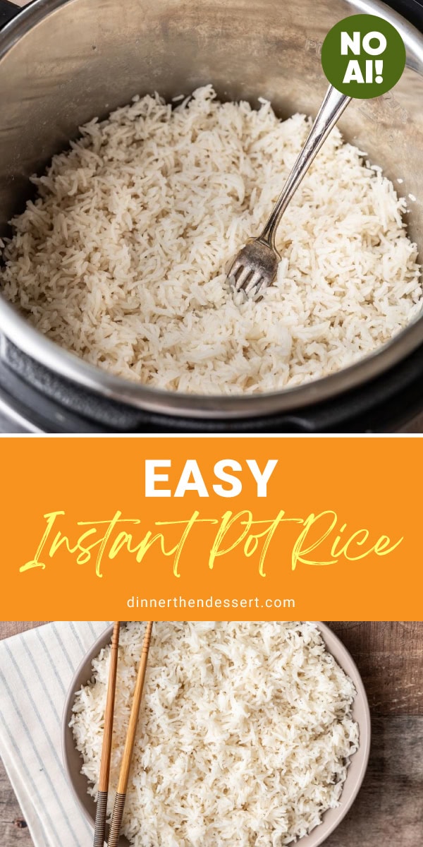 Cooked rice in cooker pot and serving bowl.