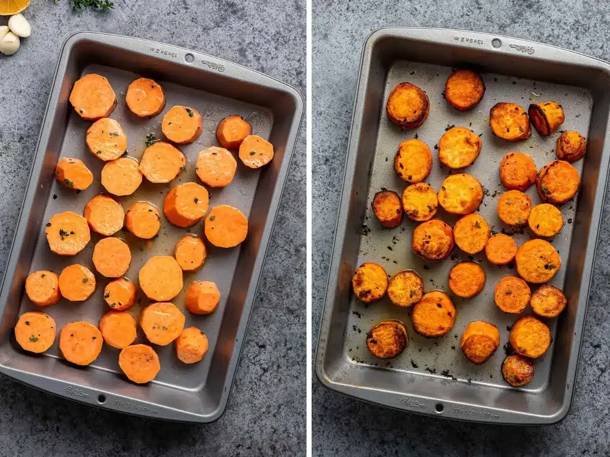 collage of before and after cooking 