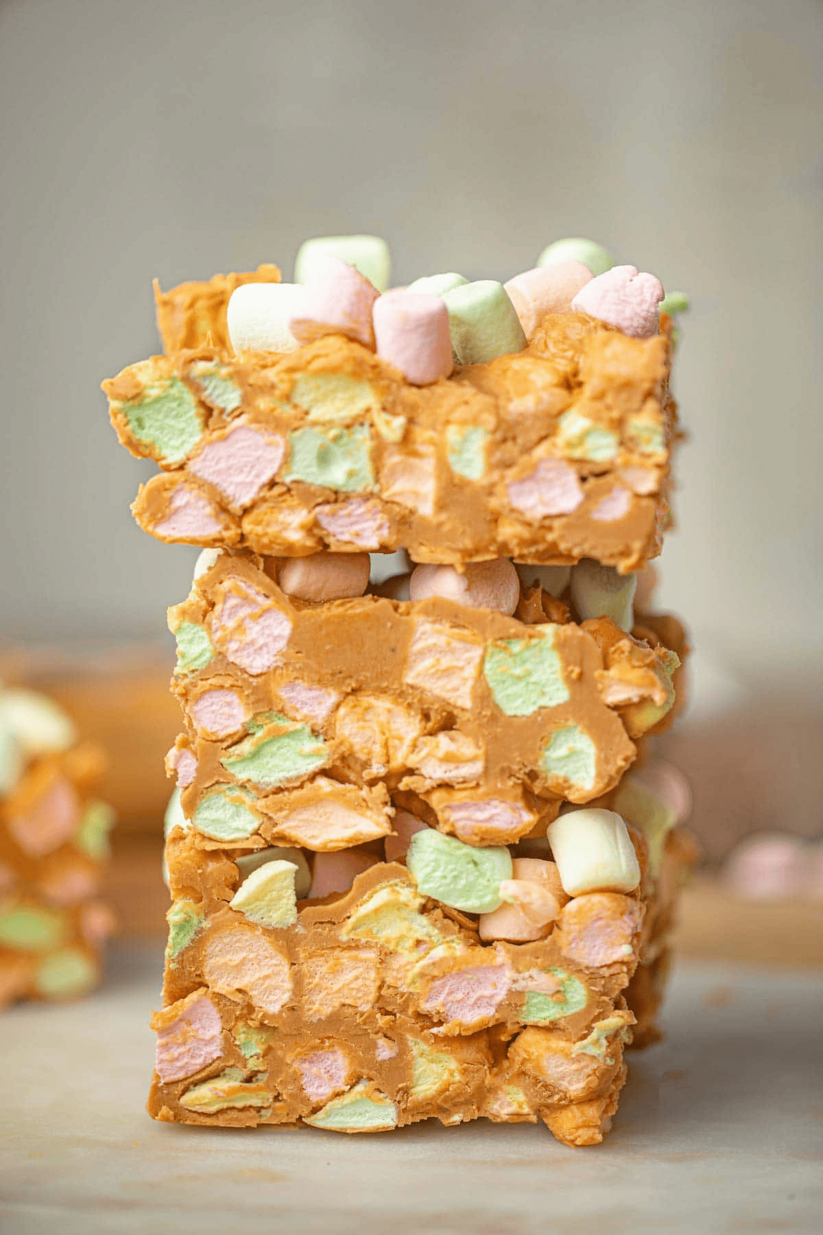 Stacked peanut butter squares
