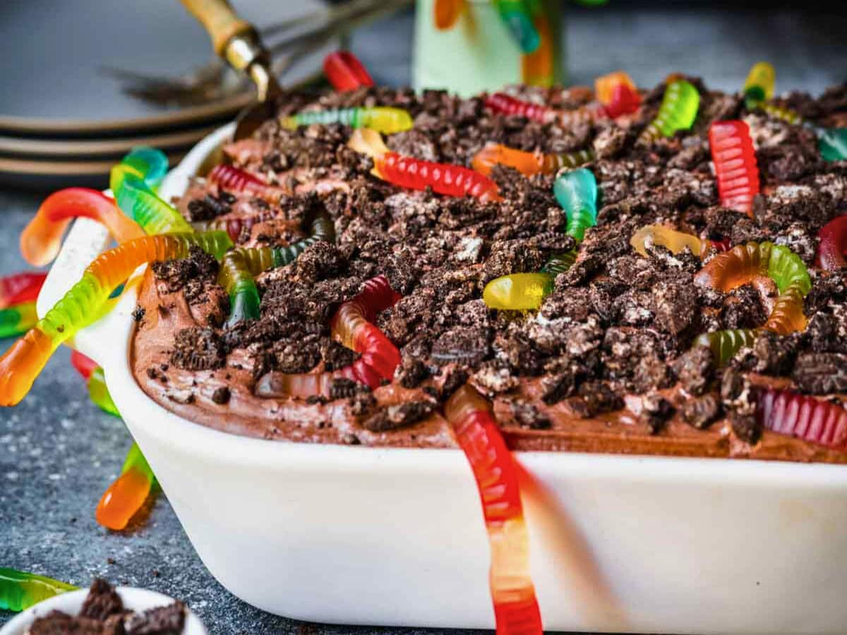side view of chocolate cake